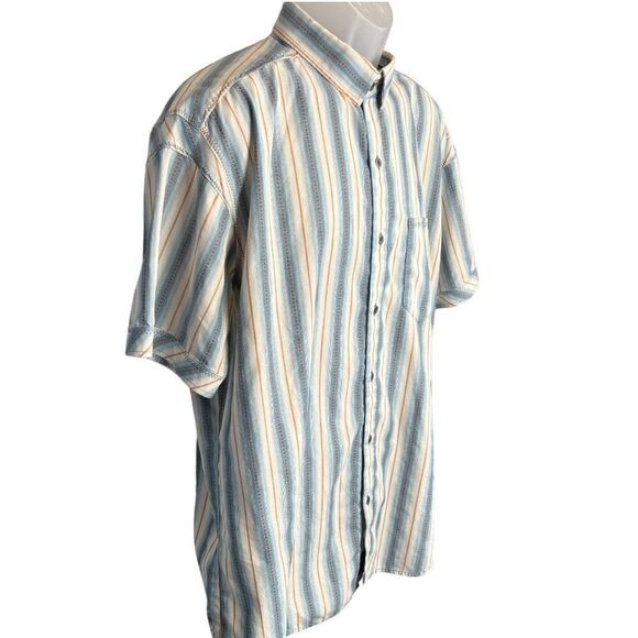 Kühl Shirt Men's White Stripe Button Down Short Sleeve Shirt Size Extra Large - Picture 2 of 14